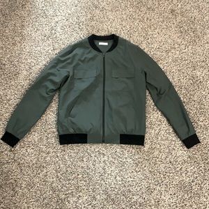 Lightweight green and black bomber jacket